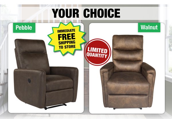 Your Choice Power Recliner-Free Shipping to Store!