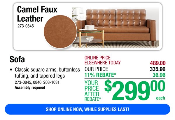 Your Choice Sofa-ONLY \\$299 After Rebate*