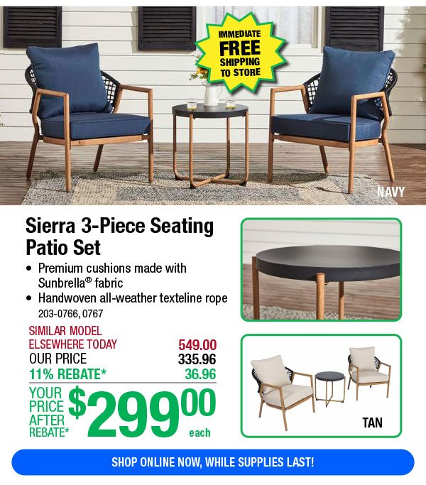 Sierra 3-Piece Seating Patio Set