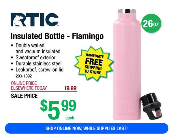 RTIC® 26 oz Insulated Bottle-ONLY \\$5.99!