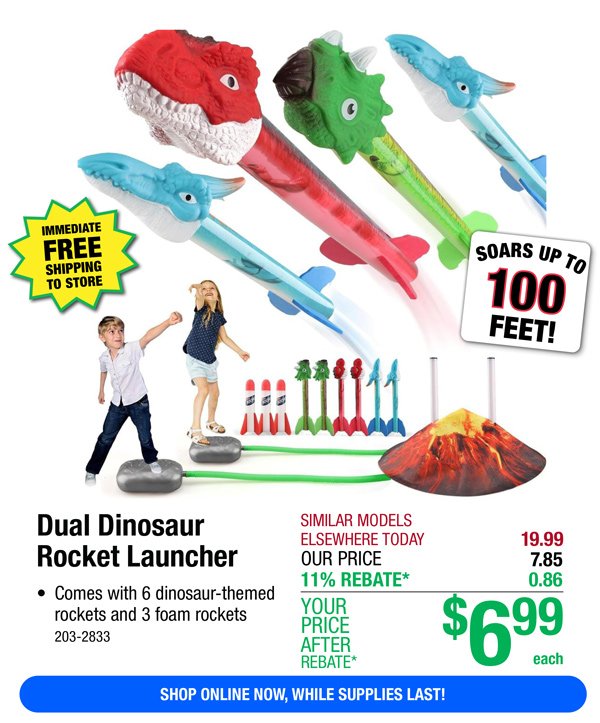 Dual Dinosaur Rocket Launcher-ONLY \\$6.99 After Rebate*!