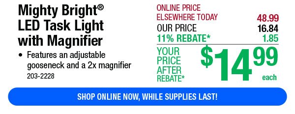 Mighty Bright® LED Task Light with Magnifier - While Supplies Last!