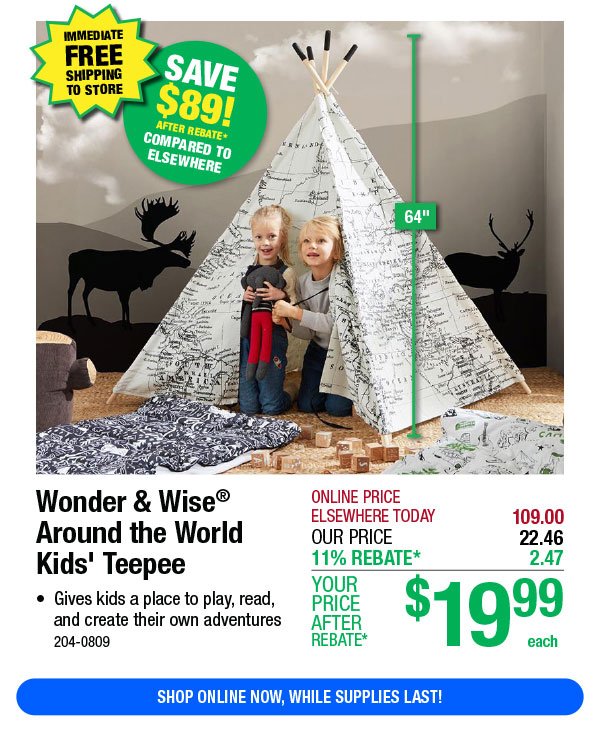 Wonder & Wise® Around the World Kids' Teepee