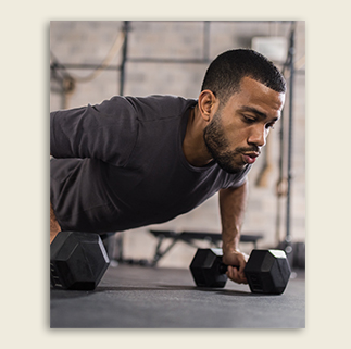 man doing pushups