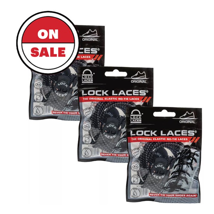 Men's Health Lock Laces Black 3-Pack