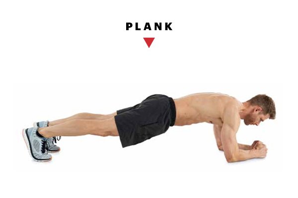 man performing a forearm plank