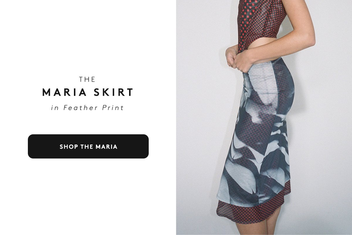 The Maria skirt in feather print