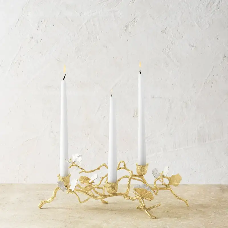 Image of Butterfly Ginkgo Gold Low Candleholders