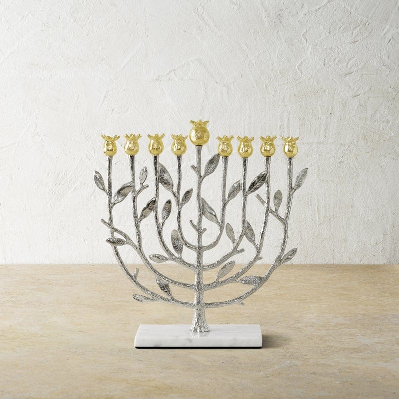 Image of Pomegranate Silver & Gold Menorah