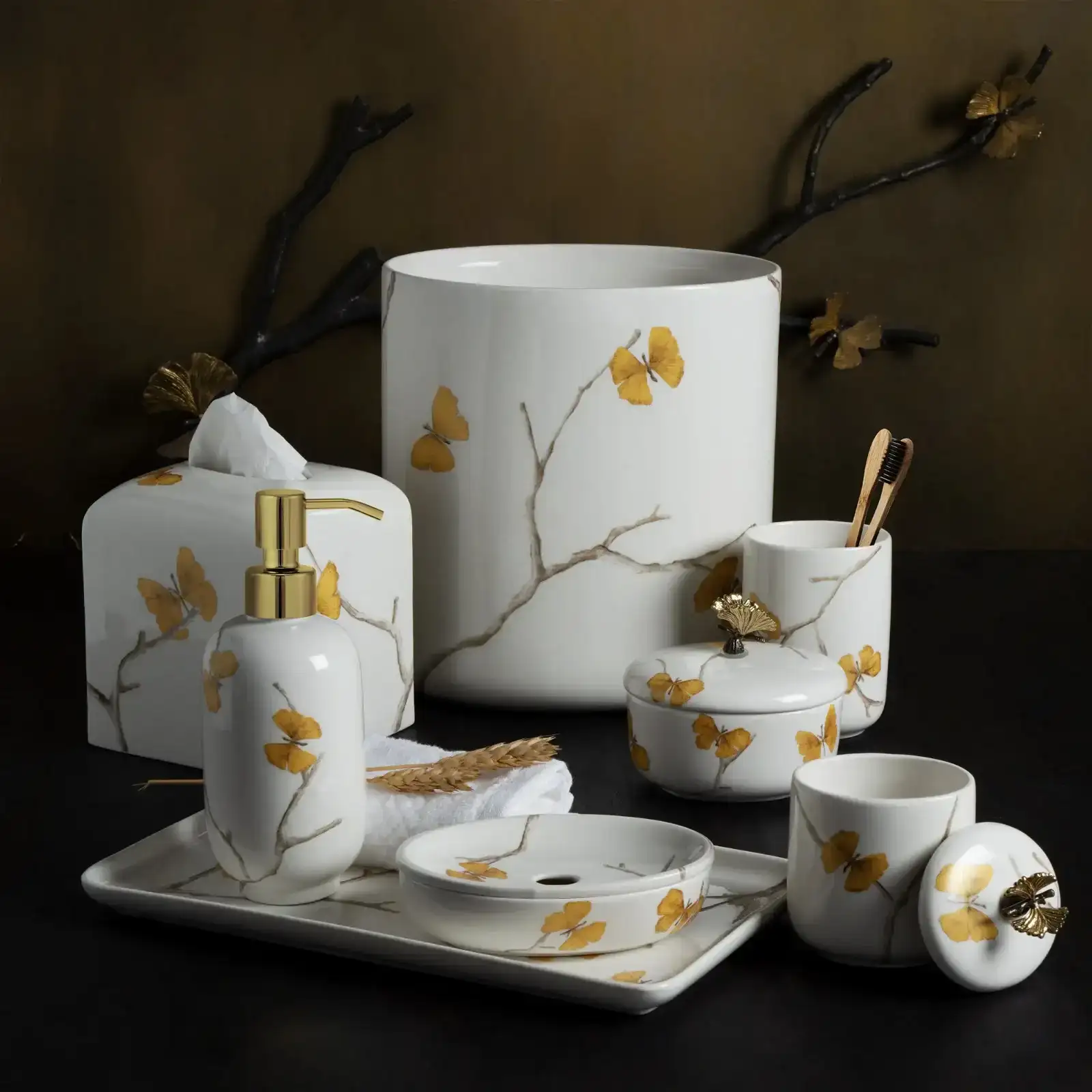 Image of Butterfly Ginkgo Bath Collection