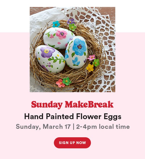 Sunday Makebreak hand painted flower eggs