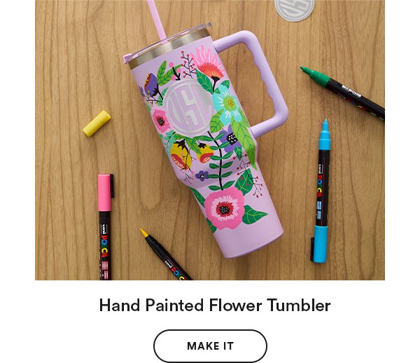 Hand painted flower tumbler