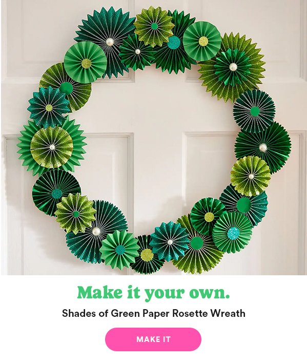 make it your own Shades of Green Paper Rosette Wreath