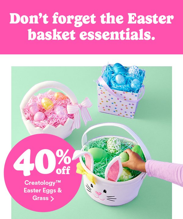 Don't forget the easter basket essentials creatology Easter eggs and grass