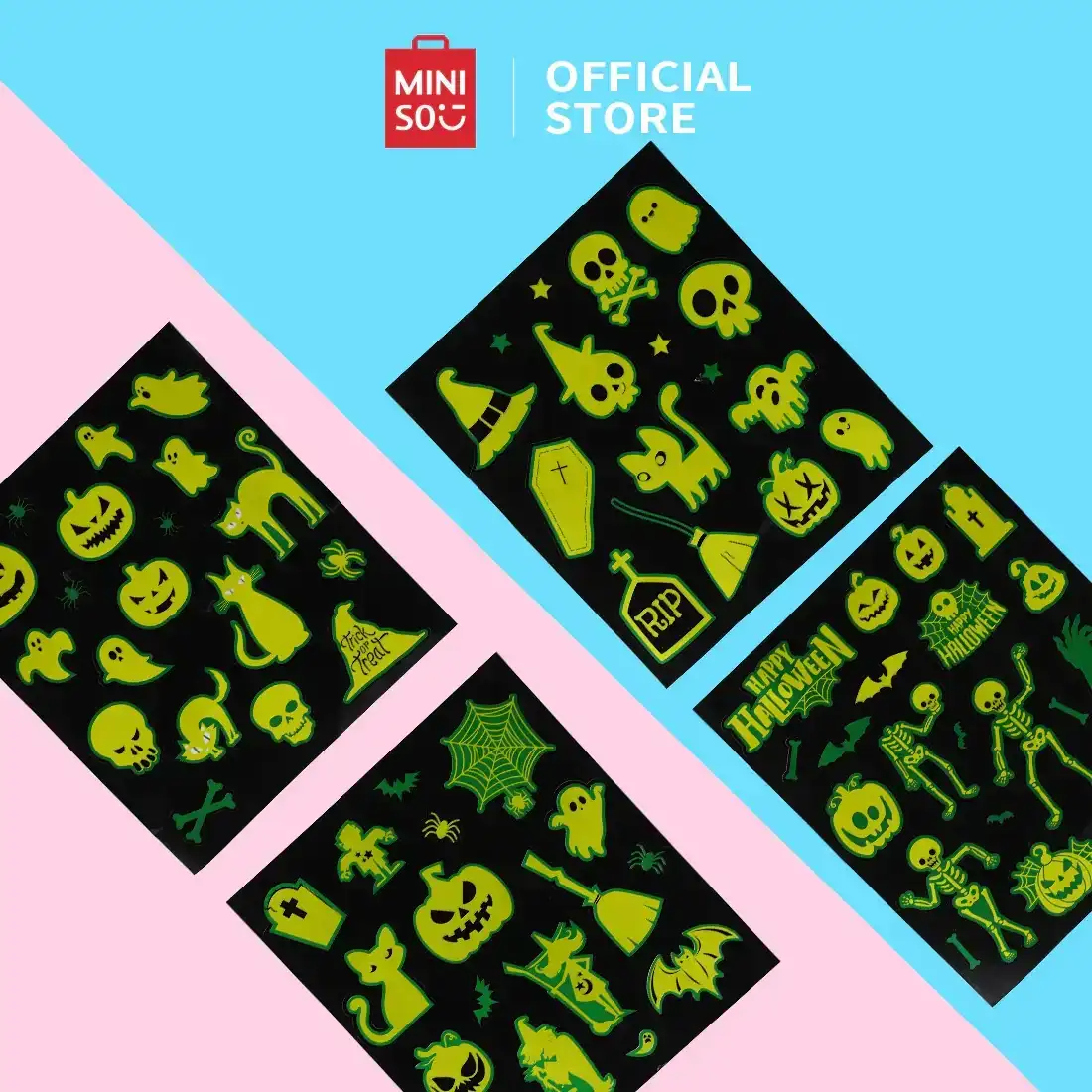 Miniso Halloween Series Night Glow Window Stickers (4 Assorted Models)