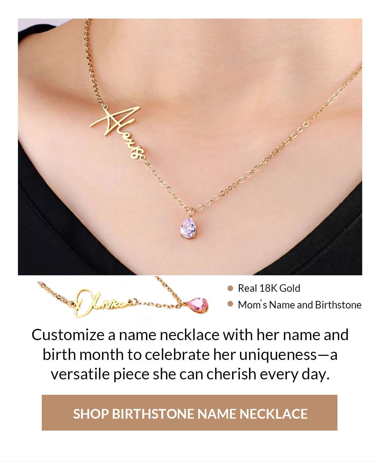 Shop Birthstone Name Necklace