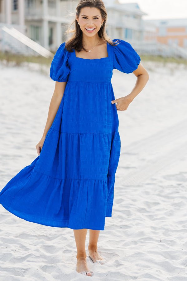 Think About It Blue Midi Dress