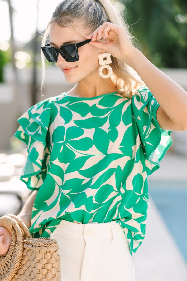 All In Green Floral Blouse