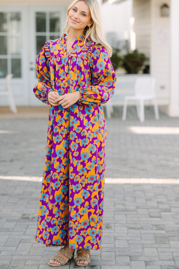 Find You Well Purple Floral Maxi Dress 