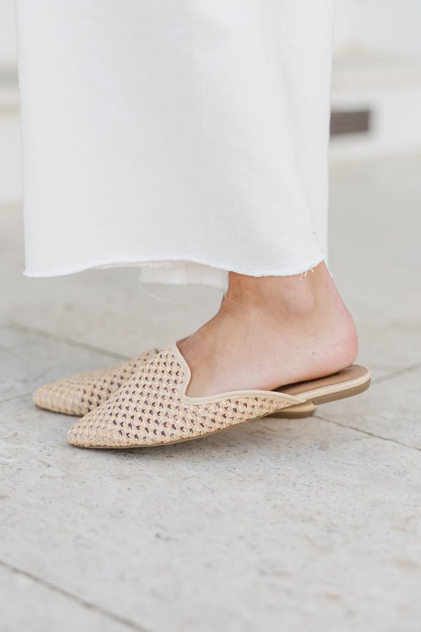 Feel The Love Natural Raffia Flats