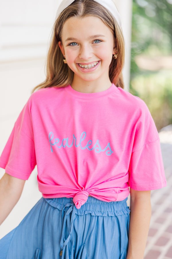 PREORDER: Girls: Fearless Pink Graphic Tee