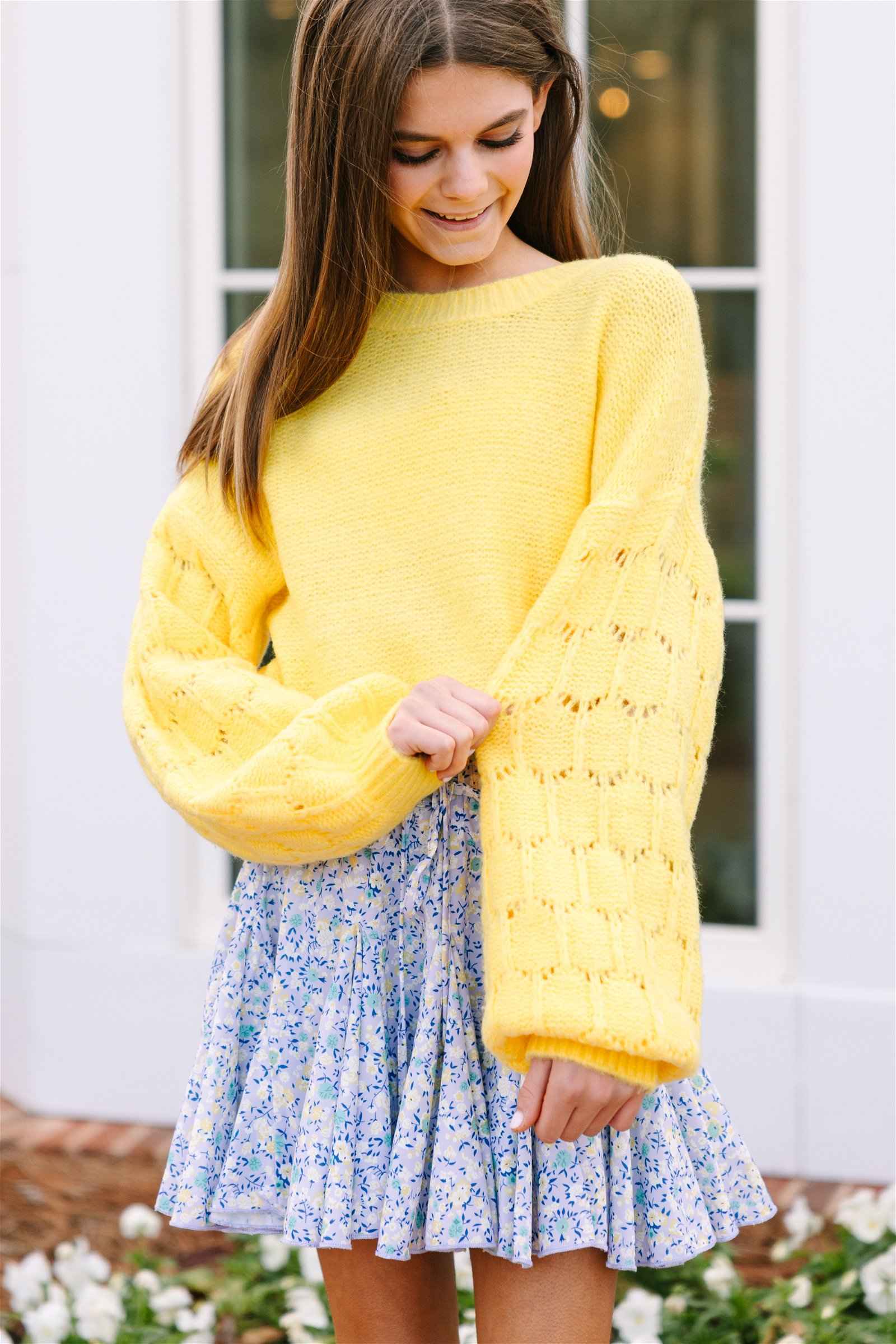 Girls: Feeling Close To You Yellow Textured Sweater Success
