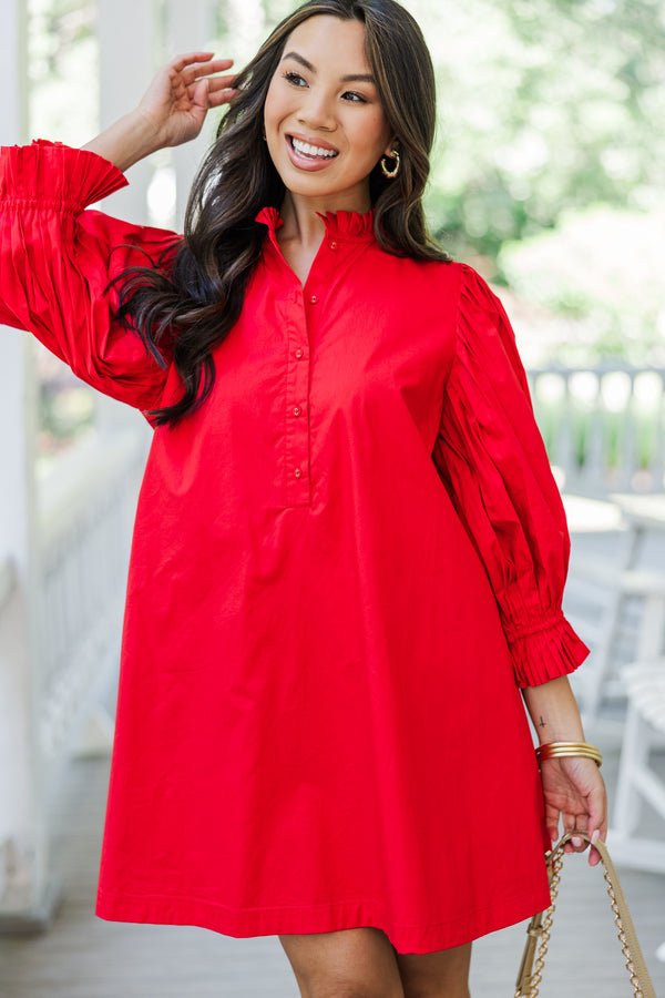 Under The Stars Red Tie Back Dress