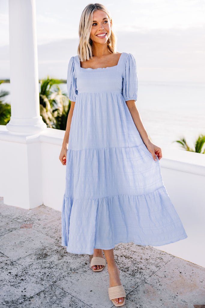 Think About It Light Blue Midi Dress