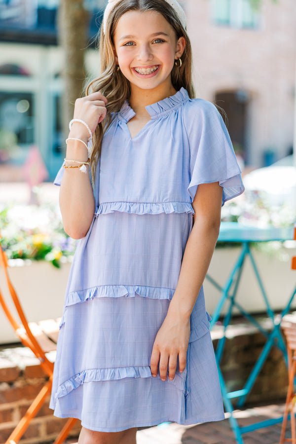 Girls: Perfectly You Light Blue Babydoll Dress