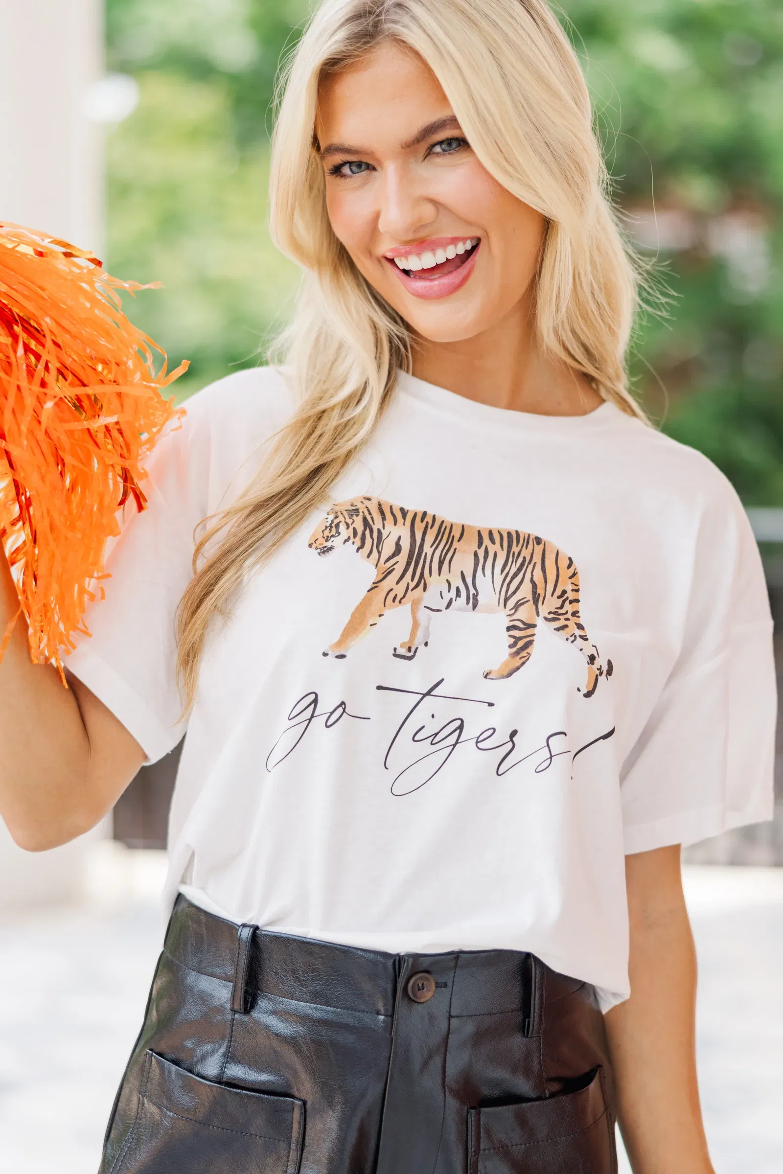 Image of Go Tigers! White Graphic Tee