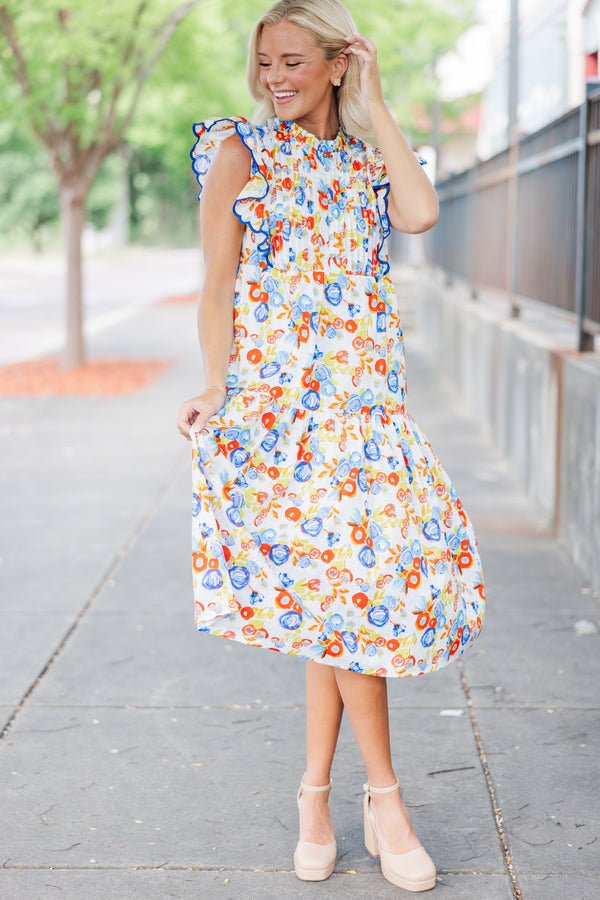 Talk About Fun Blue Floral Dress