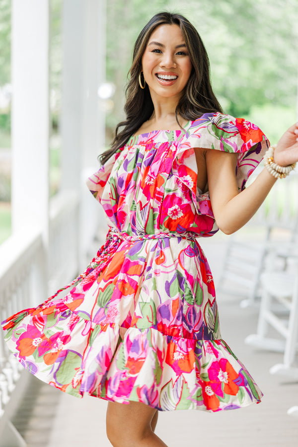 Open Your Heart Pink Floral Dress