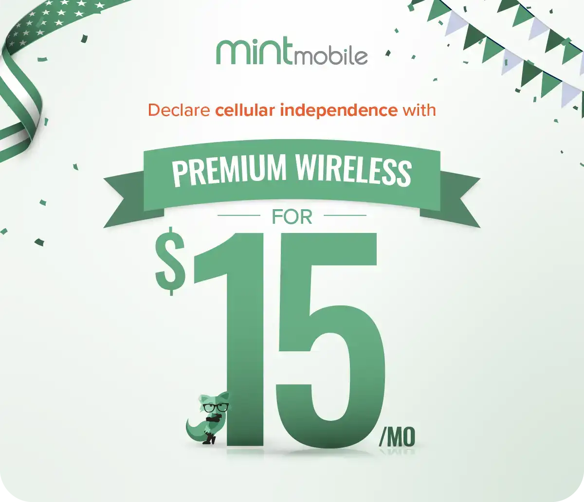 Declare cellular independence with Premium Wireless for \\$15/mo