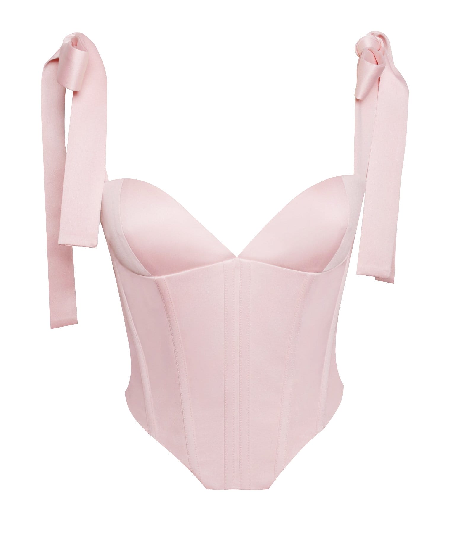 Teyana Pink Satin Corset Top