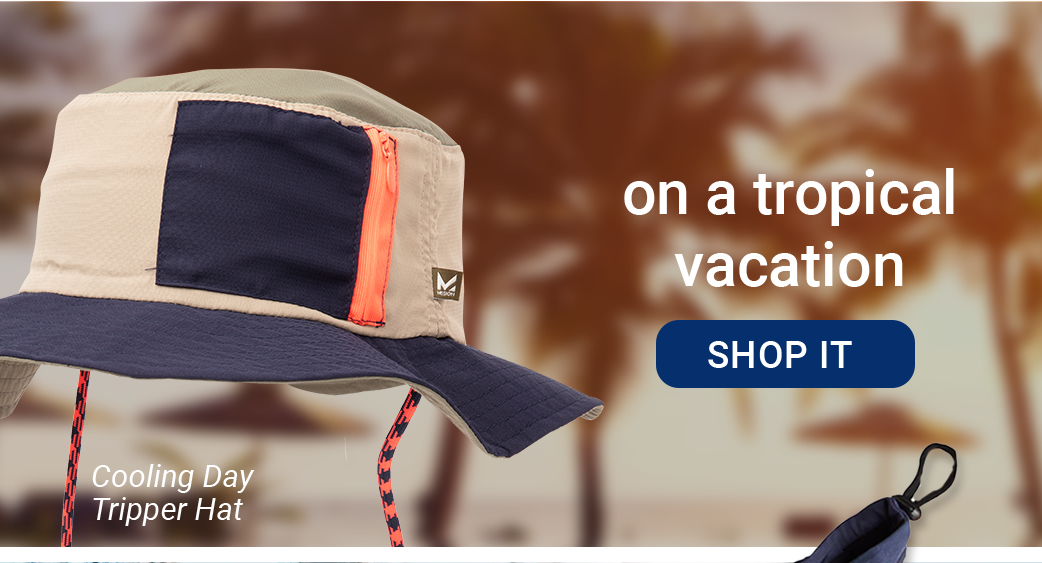 on a tropical vacation. Cooling Day Tripper Hat[SHOP IT]