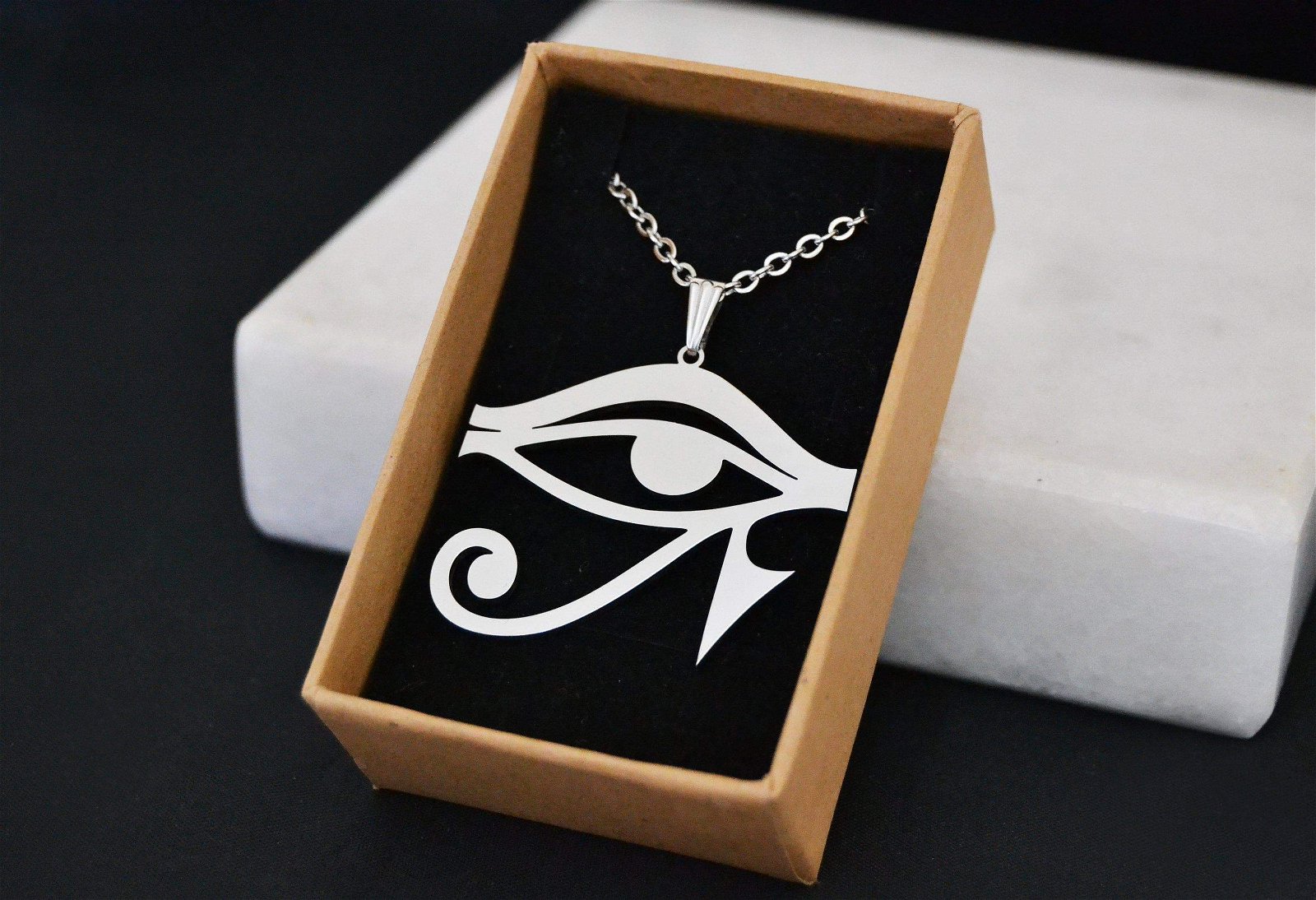 Image of Ancient Egypt Eye of Horus Stainless Steel Pendant Necklace