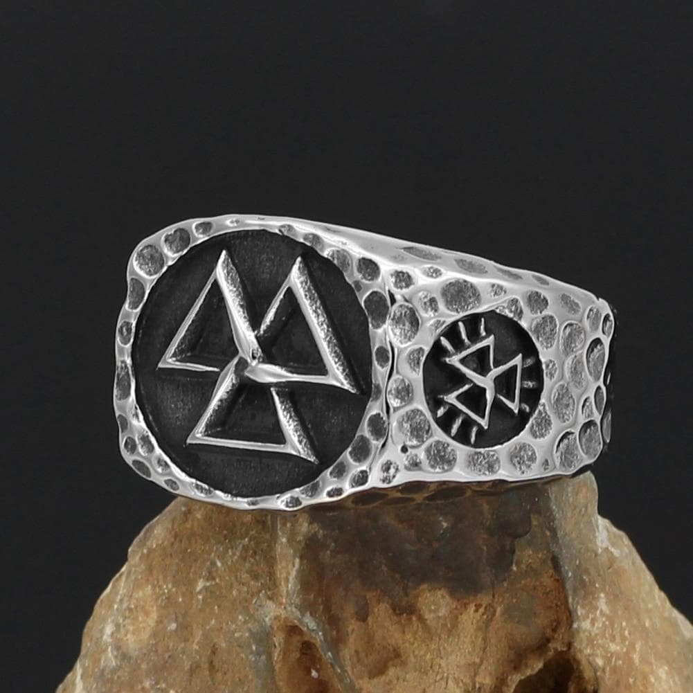 Image of Vikings Valknut Punched Stainless Steel Ring