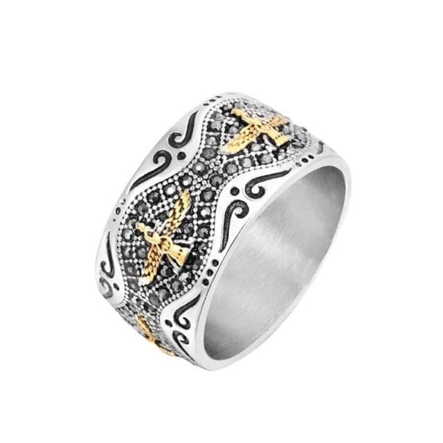 Image of Native American Bird Eagle Stainless Steel Ring