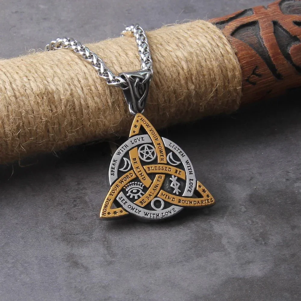 Image of Norse Viking Odin Trinity Pendant Necklace