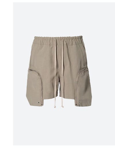 FRONT POCKET GEO SHORTS OLIVE