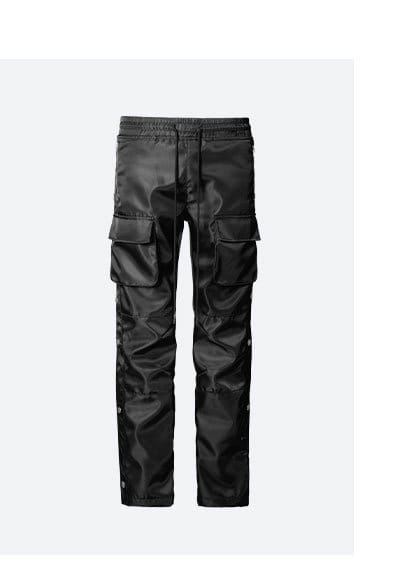 SNAP FRONT CARGO PANTS BLACK