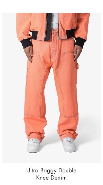 ULTRA BAGGY DOUBLE KNEE DENIM ORANGE