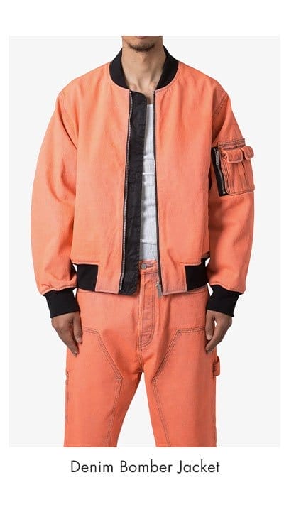 DENIM BOMBER JACKET ORANGE