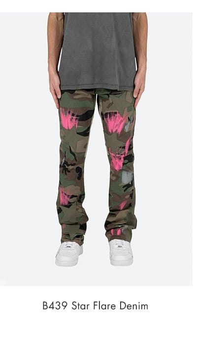 B439 STAR FLARE DENIM CAMO