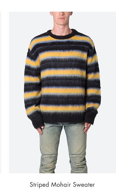 STRIPED MOHAIR SWEATER BLACK
