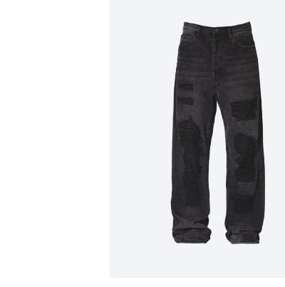 V640 Ultra Ripped Denim Washed Black