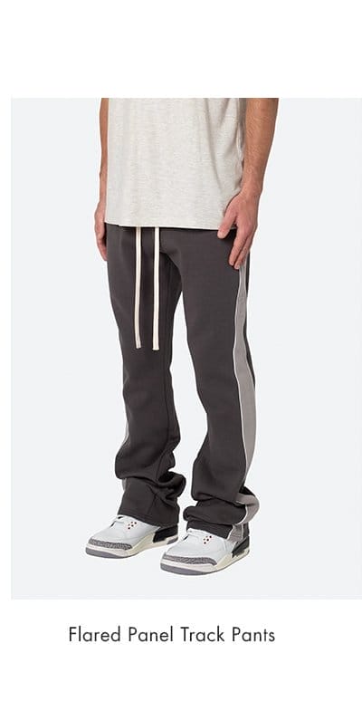 FLARED PANEL TRACK PANTS GREY