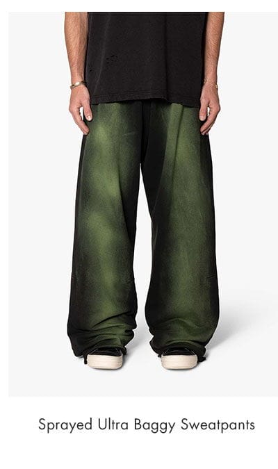 Sprayed Ultra Baggy Sweatpants Olive/Black