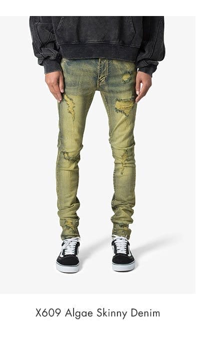 X609 ALGAE SKINNY DENIM GREEN