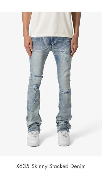 X635 SKINNY STACKED DENIM BLUE